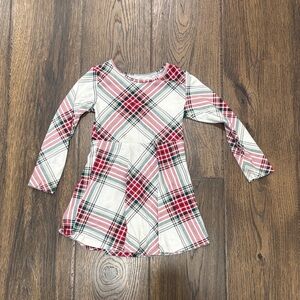 The Children's Place Red and White Plaid Long Sleeve Dress